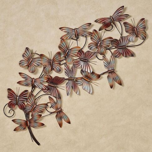 Touch of Class Butterfly Breeze Metal Wall Art Sculpture Multi Earth - Butterflies, Dragonflies - Hanging Sculptures for Bedroom, Bathroom, Living Room - Nature Decor in Saudi Arabia