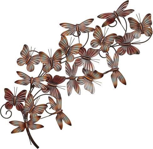 Touch of Class Butterfly Breeze Metal Wall Art Sculpture Multi Earth - Butterflies, Dragonflies - Hanging Sculptures for Bedroom, Bathroom, Living Room - Nature Decor in Saudi Arabia