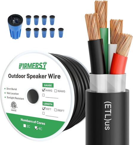 FIRMERST 14/4 OFC Outdoor Speaker Wire, Direct Burial, 250 FT in Kuwait