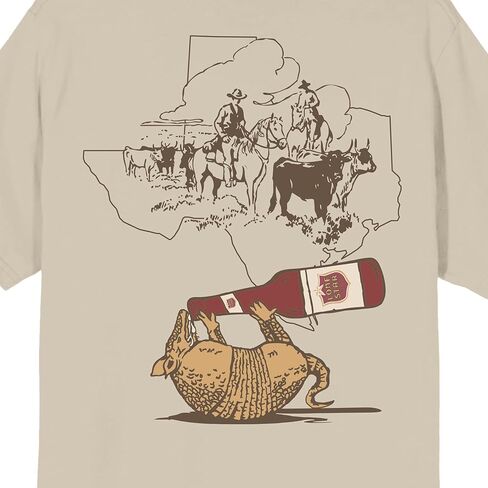 Lone Star Armadillo Drinking Rope Logo Adult Pelican Crew Neck Short Sleeve T-Shirt in Saudi Arabia