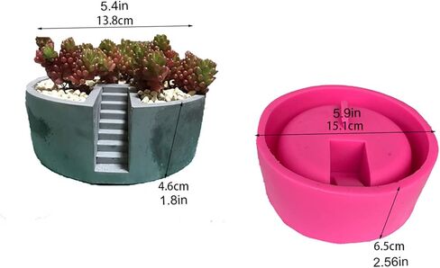 Terraced Field Square Concrete Flower Pot Mold Succulent Planter Silicone Mold Epoxy Resin Cement Polymer Clay Mould Candle Holder Mold in Kuwait