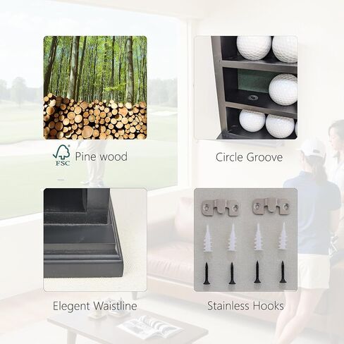 علبة عرض كرة جولف رائعة - حامل كرة الجولف شاشة الجدار جبل الظل مربع - ديكور المكتب وتخزين محلول لكرات الجولف in Kuwait