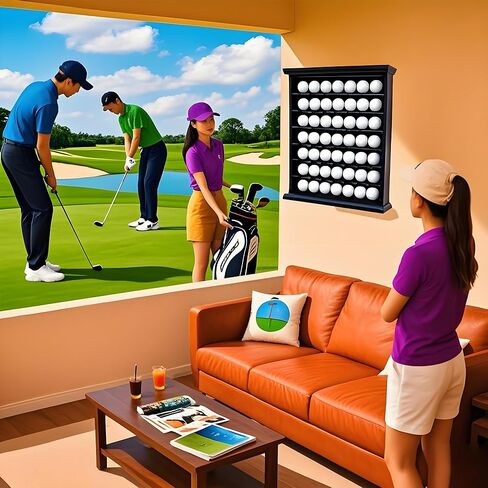 علبة عرض كرة جولف رائعة - حامل كرة الجولف شاشة الجدار جبل الظل مربع - ديكور المكتب وتخزين محلول لكرات الجولف in Kuwait