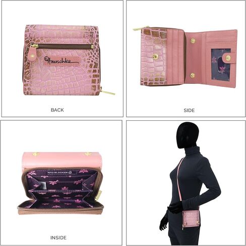 Anuschka Women's Original Hand-Painted Genuine Leather RFID Blocking Two Fold Sling Organizer in Saudi Arabia