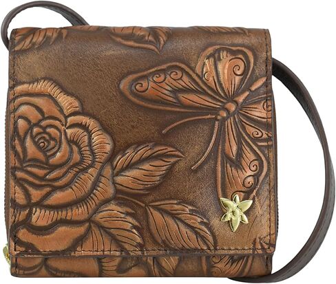 Anuschka Women's Original Hand-Painted Genuine Leather RFID Blocking Two Fold Sling Organizer in Saudi Arabia