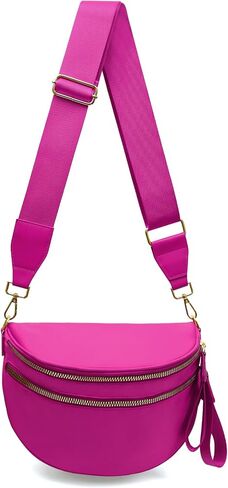 حقيبة Crossbody المتقلب للنساء الصلبة ألوان الصلابة الممرضة الخصر المتقلب وحقيبة محفظة الكتف واحد (Rose Red Pure) in Kuwait