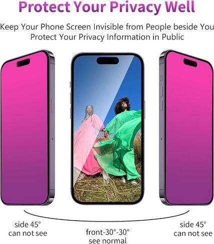 2 Pack Gradient Tempered Glass for iPhone 11 Pro Max/XS Max Privacy Screen Protector for iPhone11 ProMax/XSMax 6.5inch Anti Spy Anti Blue Light Eye Protection Anti-Scratch Bubble Free in Saudi Arabia