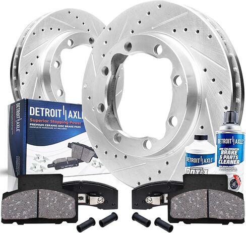 Detroit Axle - مجموعة الفرامل الأمامية لشيفروليه GMC K3500 دودج رام 2500 3500 بديل محفور ودوارات فرامل قرص محفورة in Saudi Arabia