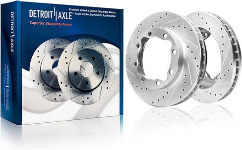 Detroit Axle - مجموعة الفرامل الأمامية لشيفروليه GMC K3500 دودج رام 2500 3500 بديل محفور ودوارات فرامل قرص محفورة in Kuwait