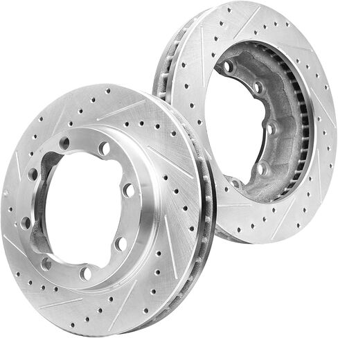 Detroit Axle - مجموعة الفرامل الأمامية لشيفروليه GMC K3500 دودج رام 2500 3500 بديل محفور ودوارات فرامل قرص محفورة in Kuwait