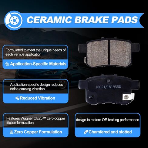 Rear Brake Pads And Rotors Kit Compatible With Acura Tsx 2009-2014,For Honda Accord 2008-2017 in Saudi Arabia