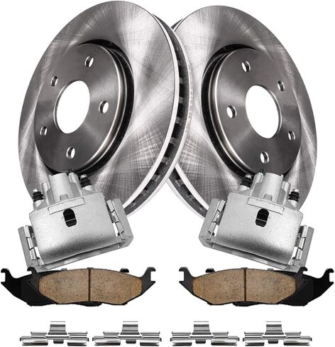 Detroit Axle - REAR Brake Kit for 2005-18 Dodge Ram 1500 04-09 Durango 07-09 Chrysler Aspen Disc Brake Rotors Brake Calipers Ceramic Brakes Pads 2007 2008 2009 Replacement: 13.86" inch Rotor in Saudi Arabia