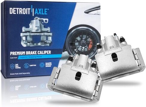 Detroit Axle - REAR Brake Kit for 2005-18 Dodge Ram 1500 04-09 Durango 07-09 Chrysler Aspen Disc Brake Rotors Brake Calipers Ceramic Brakes Pads 2007 2008 2009 Replacement: 13.86" inch Rotor in Saudi Arabia