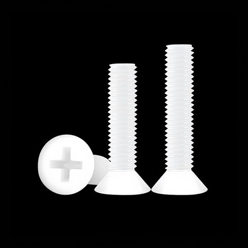 NACX M3 x 20mm مسامير نايلون ملولبة غاطسة فيليبس عموم براغي ذات رأس مسطح، متري، 120 قطعة in Kuwait