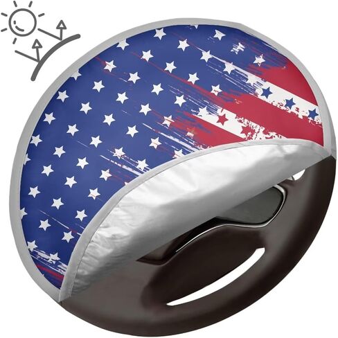 Car Steering Wheel Sun Shade Cover for Summer Heat-Resist Aluminum Foil Universal Steering Wheel Cover for Car Truck SUV Van, Butterfly Pattern in Kuwait