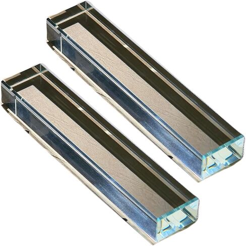Glass Paperweight - 2 Pcs Clear K9 Glass Blocks for Office Desk & Books (5.9"x1.2"x0.8") - Modern Home Decor Crafts & Gifts Set with Transparent Glass Tiles in Kuwait