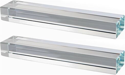 Glass Paperweight - 2 Pcs Clear K9 Glass Blocks for Office Desk & Books (5.9"x1.2"x0.8") - Modern Home Decor Crafts & Gifts Set with Transparent Glass Tiles in Kuwait