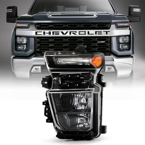 ACANII - For [Halogen Model] 2020-2023 Chevy Silverado 2500HD 3500HD Headlight Headlamp Replacement Left Driver Side in Kuwait