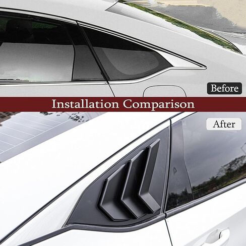 ABS الجانبية الخلفية النافذة Lovens Air Vent Scoop Scoop Cover الستائر Trim for Honda Accord 2018 2019 2020 2021 2022 （Matte Black） in Kuwait