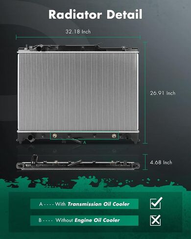 SCITOO AUTOMOTIVE REPOCAL ENRIVERORS FOR 2008 2009 2010 2011 2012 2013 2014 لـ MAZDA CX-9 3.7L Touring Powerstroke Radiator 2986 in Saudi Arabia