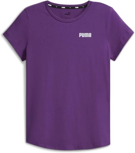 PUMA Womens Essentials Logo Neck Devel Sleeve قمم غير رسمية غير رسمية - الأرجواني - الحجم M. in Kuwait
