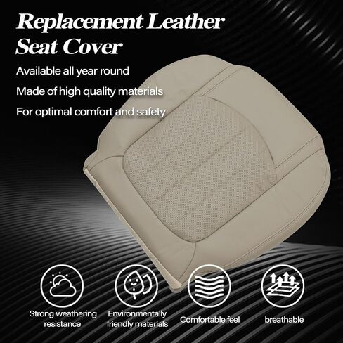 SecosAutoparts #392 Light Tan Perforated Passenger Side Bottom Microfiber Leather Replacement Seat Cover Compatible with Buick Enclave1XL 2XL CX CXLPremier 2WD 4X4 AWD 2008 2009 2010 2011 2012 in Saudi Arabia