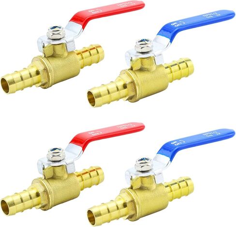 3/8 بوصة صمامات الكرة PEX ، 6 أجزاء PEX النحاس الكامل المنفذ مغلق صمام الكرة ، النحاس نحاس ربع المنفذ بدوره صمامات PEX للمياه الساخنة والباردة in Kuwait