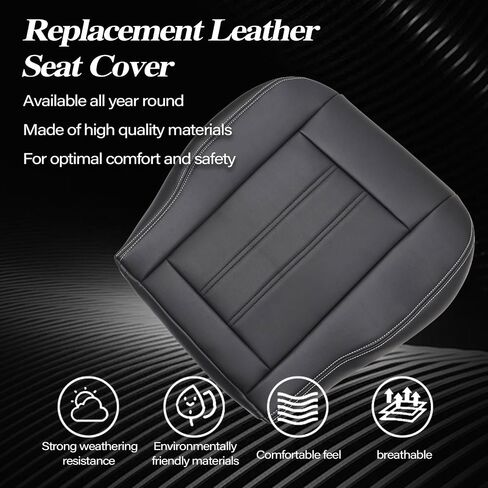 SecosAutoparts Driver Side Bottom Replacement Non-Perforated Leather Seat Cover Medium Frost Beige Tan #ALLL or MLLL Compatible with Chrysler Town & Country 2011 2012 2013 2014 2015 2016 in Saudi Arabia