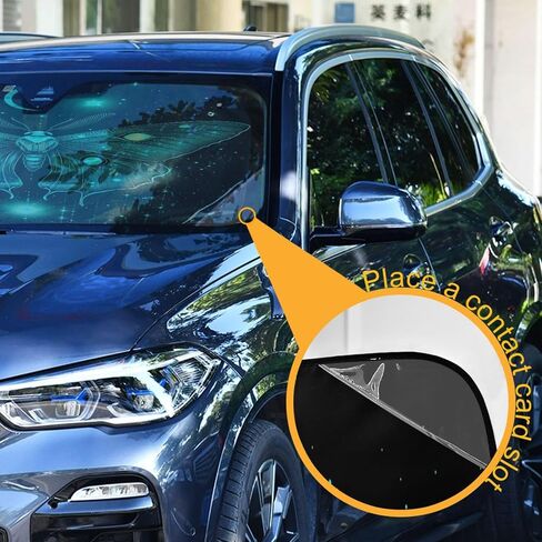 قطة أسود محاطة بزهور الزجاج الأمامي الكتل Sunshade الكتل UV قابلة للطي شمس الشمس الظل الأمامي إبقاء سيارتك بارد شمس القصب in Kuwait