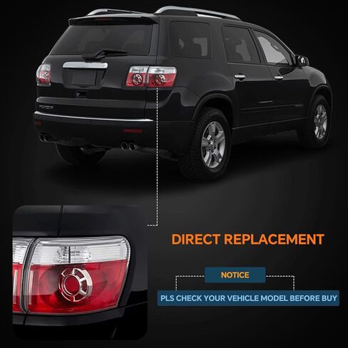 مجموعة ضوء السائق اليسرى خفيفة الذيل متوافق مع 2007-2012 GMC Acadia LED LED LED LED LED LED BRAKE RAMPS استبدال GM2800216 20912757 in Kuwait