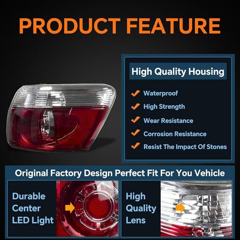 مجموعة ضوء السائق اليسرى خفيفة الذيل متوافق مع 2007-2012 GMC Acadia LED LED LED LED LED LED BRAKE RAMPS استبدال GM2800216 20912757 in Kuwait