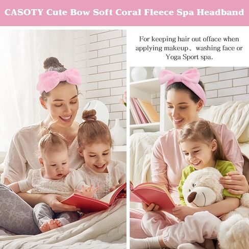 Casoty Pink 6 PCS SPA عصابة ، شريط شعر لغسل الوجه ، عقال المكياج ، عصابات العناية بالبشرة ، ونطاق الصوف الناعم لغسل الوجه اليوغا in Kuwait