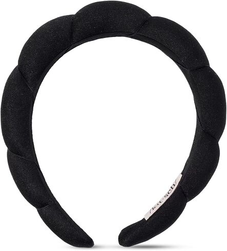 Kitsch Spa Beadband لغسل الوجه - النسيج المعاد تدويره ، وعصابات رأس أسود غير قابلة للانزلاق للنساء - أشياء لطيفة للمكياج ، والجمال ، والعناية بالبشرة ، والعناية الذاتية - 1pc in Kuwait