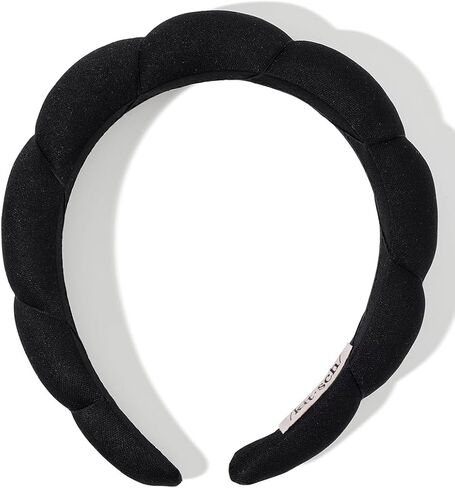 Kitsch Spa Beadband لغسل الوجه - النسيج المعاد تدويره ، وعصابات رأس أسود غير قابلة للانزلاق للنساء - أشياء لطيفة للمكياج ، والجمال ، والعناية بالبشرة ، والعناية الذاتية - 1pc in Kuwait