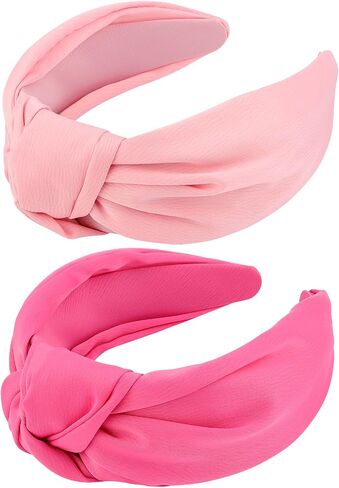 عصابات رأس Velscrun ، 2 أجهزة كمبيوتر عريضة الشعر المعقدة للنساء باللون الوردي والأحمر ، و satin الشعر من أجل الغسيل ، وشعيرات الشعر للنساء ، هدايا الشعر للنساء gilrs in Kuwait