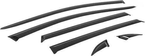 FreeMotor802® Tape-on Window Windows Diplectors Diplectors Rain Rain Main Agens ، متوافق مع 2021-2024 Volkswagen ID.4 ، الأسود أكريليك 6 قطع in Saudi Arabia