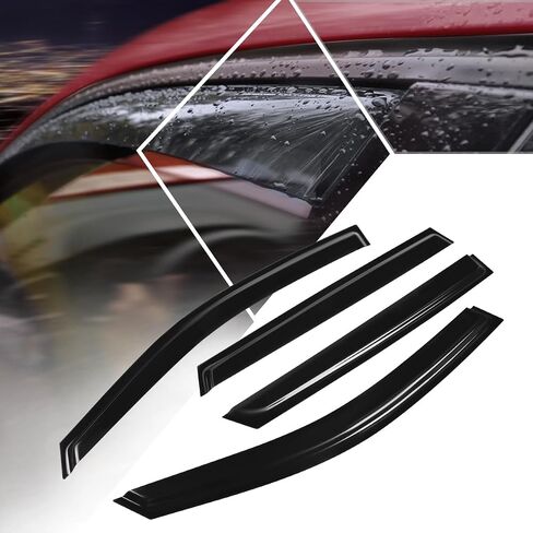 4pcs ، تنقص Window Car Window Rain Sun Guard مع 20-24 Subaru Outback ، Glossy Smoked Black in Saudi Arabia