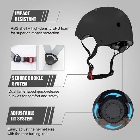 خوذة دراجة للأطفال مع مجموعة معدات واقية رياضية، وسادات للركبة والكوع، وسادات معصم للدراجات والتزلج على الجليد والسكوتر، مجموعة خوذة قابلة للتعديل والتهوية in Kuwait