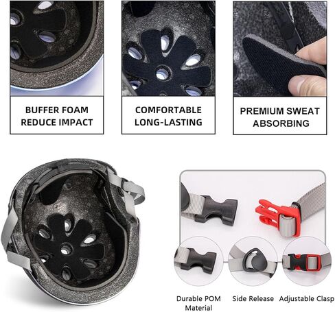 خوذة دراجة للأطفال مع مجموعة معدات واقية رياضية، وسادات للركبة والكوع، وسادات معصم للدراجات والتزلج على الجليد والسكوتر، مجموعة خوذة قابلة للتعديل والتهوية in Kuwait