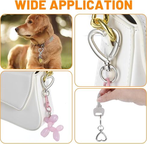 Yolev 30 Pcs Heart Keychain Clip, Hanging Buckle Heart Keychain Clasp, Spring Snap Key Ring Accessories for Bags, Jewelry DIY in Saudi Arabia