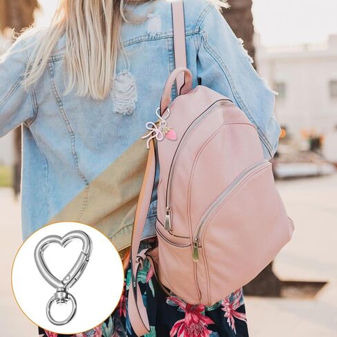 Yolev 30 Pcs Heart Keychain Clip, Hanging Buckle Heart Keychain Clasp, Spring Snap Key Ring Accessories for Bags, Jewelry DIY in Saudi Arabia