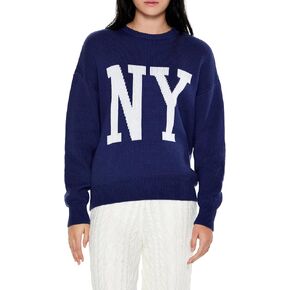 Forever 21 Women's Ny Graphic Drop-Sleeve Sweater in Saudi Arabia