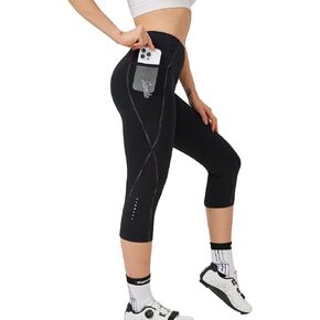 Santic Women's Bike Pants 4D Padded Cycling Capris Shorts 3/4 Biking Tights Bicycle Capris in Kuwait