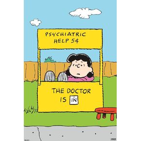 Trends International Peanuts: Classic - Lucy's Psychiatric Help Wall Poster, 34L x 22.4W, Unframed Version in Kuwait