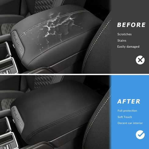 غلاف وحدة التحكم في مركز الوسط لملحقات Nissan Pathfinder 2022 2023 2024 2025 استبدال واقي وحدة التحكم في الجلود الداخلية لغطاء وحدة التحكم في Pathfinder (غرز سوداء) in Saudi Arabia