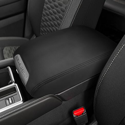 غلاف وحدة التحكم في مركز الوسط لملحقات Nissan Pathfinder 2022 2023 2024 2025 استبدال واقي وحدة التحكم في الجلود الداخلية لغطاء وحدة التحكم في Pathfinder (غرز سوداء) in Saudi Arabia