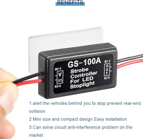 2 PCS 12-24V ضوء الفرامل ضوء وحدة التحكم في وحدة التحكم GS-100A فلاش ضوء ضوء الفلاش LED مع غطاء مقبض لركوب السيارة شاحنة شاحنة ضوء الفرامل ضوء الذيل in Saudi Arabia