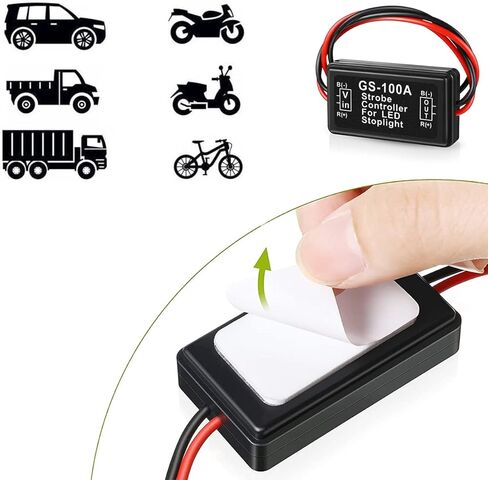 2 PCS 12-24V ضوء الفرامل ضوء وحدة التحكم في وحدة التحكم GS-100A فلاش ضوء ضوء الفلاش LED مع غطاء مقبض لركوب السيارة شاحنة شاحنة ضوء الفرامل ضوء الذيل in Saudi Arabia