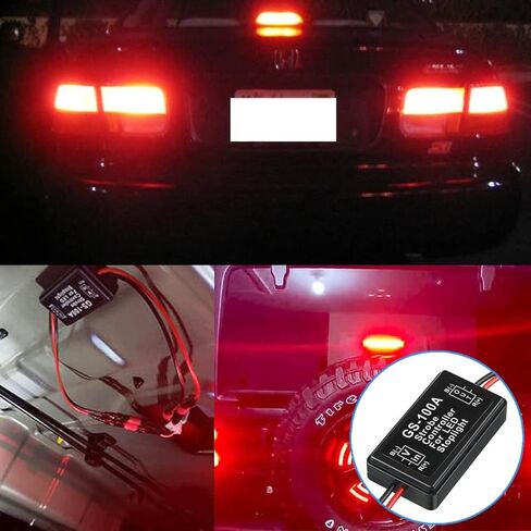 2 PCS 12-24V ضوء الفرامل ضوء وحدة التحكم في وحدة التحكم GS-100A فلاش ضوء ضوء الفلاش LED مع غطاء مقبض لركوب السيارة شاحنة شاحنة ضوء الفرامل ضوء الذيل in Saudi Arabia