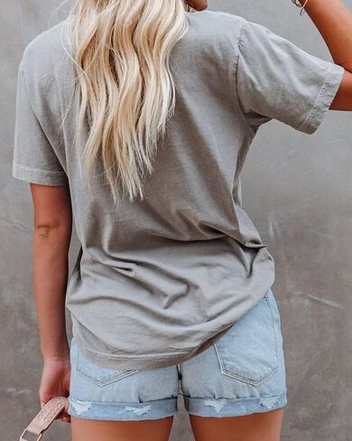 JeimPoey Women Peace Sign T-Shirt Flower Print Graphic Tees Daisy Pattern Floral Loose Novelty Shirts Short Sleeve in Kuwait